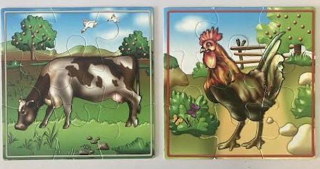 Cow and rooster puzzles 